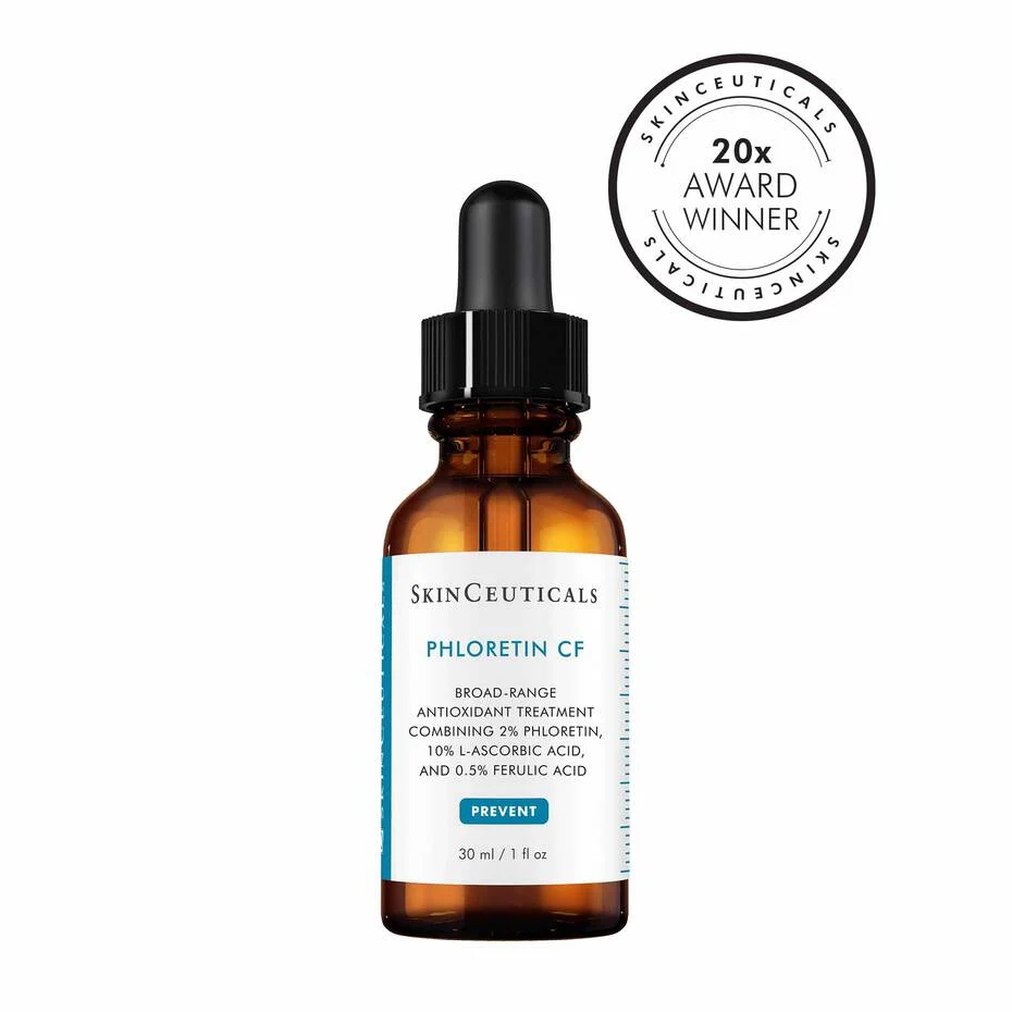<p><em>Call our office to order</em><br><br><strong>Phloretin CF with Ferulic Acid is a patented daytime vitamin C serum formulated to provide strong environmental defense while reducing the look of fine lines and uneven pigmentation.</strong></p><p><strong>This unique formula combines 2% phloretin, 10% pure vitamin C (L-ascorbic acid), and 0.5% ferulic acid to offer enhanced protection against skin damage caused by UVA/UVB rays, infrared radiation, and pollution. Beyond its antioxidant benefits, it also helps improve discoloration, fine lines, and skin tone for a clearer, more youthful complexion.</strong></p>